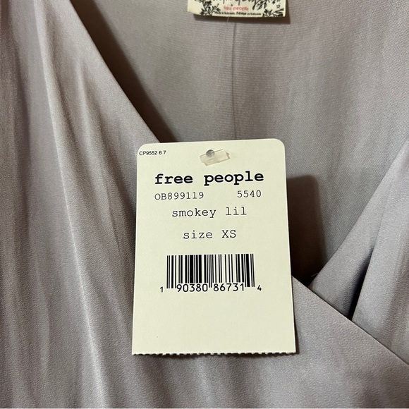 Free People | NWT All My Love Shine Wrap Slip Mini Dress Smokey Lilac Size XS - Picture 4 of 12
